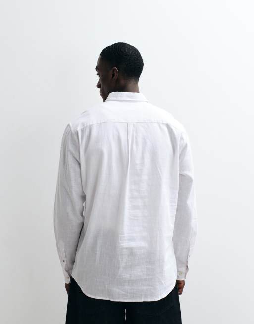 Camisa blanca de mezcla de lino de Jack & Jones, 4 de 5