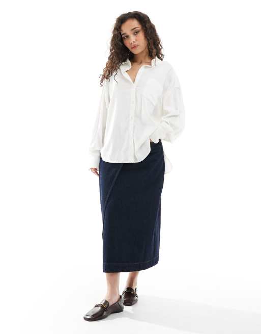 Camisa blanca de mezcla de lino de JJXX, 2 de 4