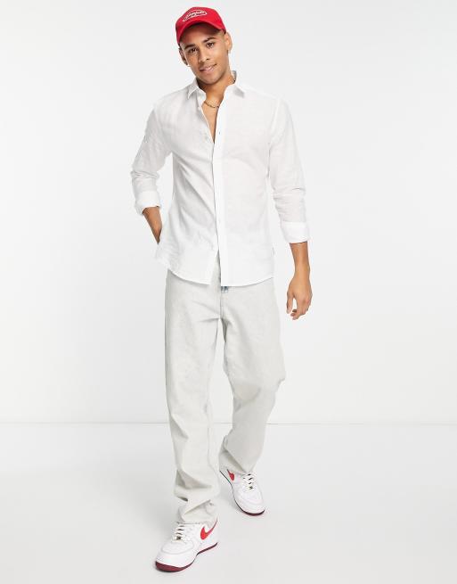 Camisa blanca de mezcla de lino de Only & Sons , 3 de 4