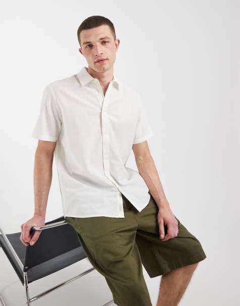 Camisa blanca de mezcla de lino y algodón de BLEND - view 1