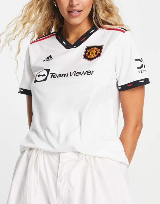Camisa blanca de mujer de la segunda equipación del Manchester