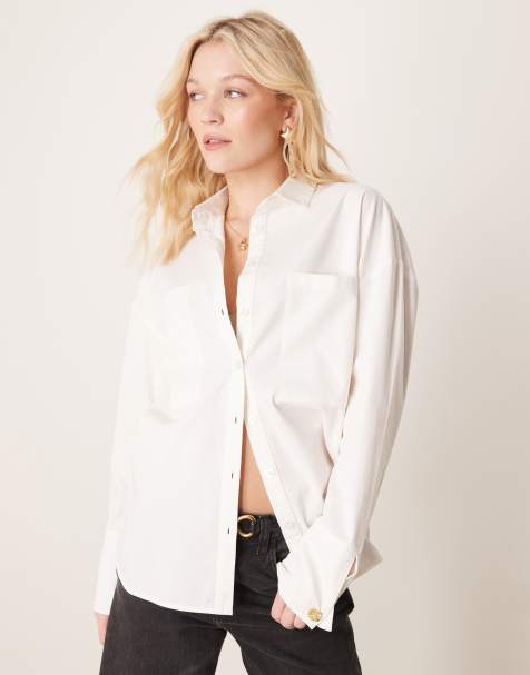 Camisa blanca de popelina de algodón de Pretty Lavish - view 1