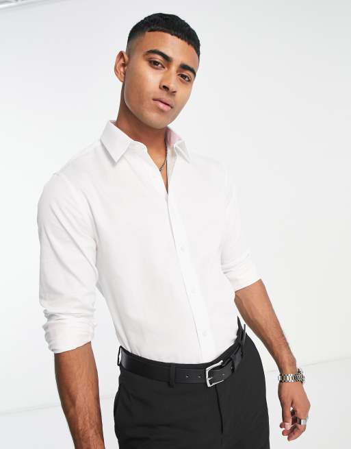 Camisa blanca de satén de Ben Sherman