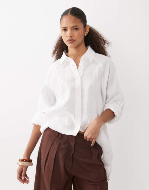 Camisa blanca extragrande de lino puro de ARKET - view 1