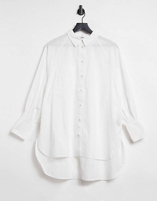 Camisa blanca extragrande de Only