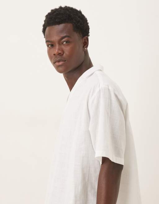 Camisa blanca extragrande sin cierres de tejido texturizado de ASOS DESIGN, 4 de 5