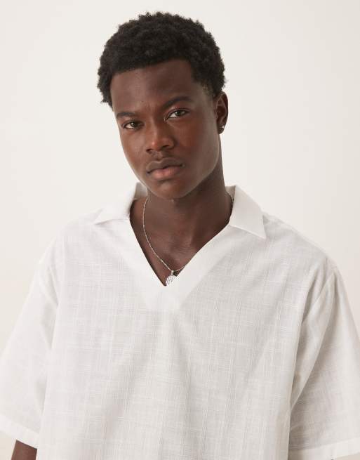 Camisa blanca extragrande sin cierres de tejido texturizado de ASOS DESIGN, 5 de 5