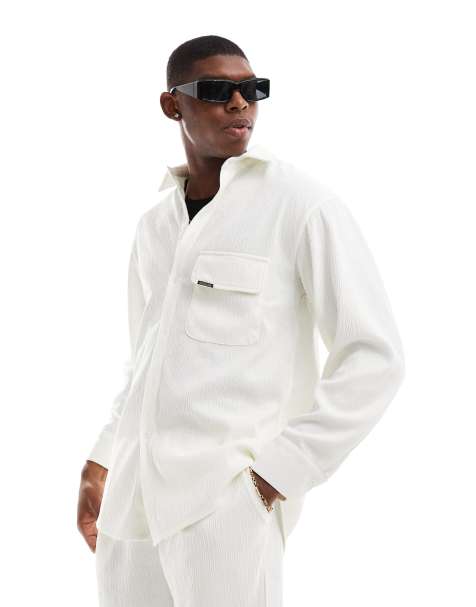 Camisa blanca extragrande texturizada de Sixth June (parte de un conjunto) - view 1