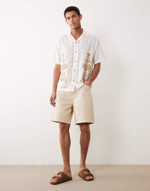 Camisa blanca holgada con bordado de tejido texturizado de ASOS DESIGN, 2 de 5