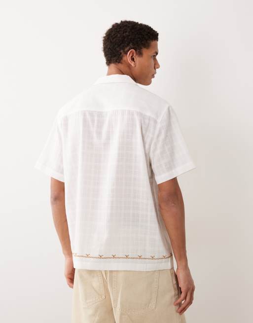 Camisa blanca holgada con bordado de tejido texturizado de ASOS DESIGN, 5 de 5