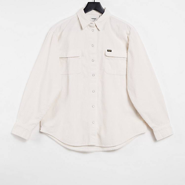 Camisa blanca holgada de pana de Wrangler | ASOS
