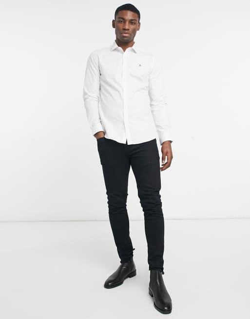 Camisa blanca lisa de corte slim de Original Penguin ASOS