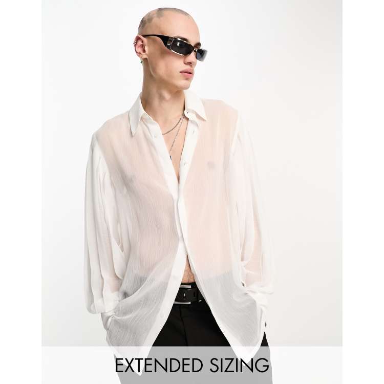 Camisa discount blanca transparente