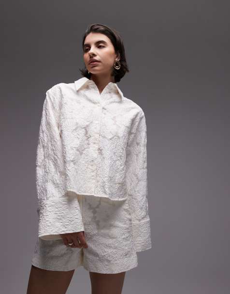 Camisa blanca traslúcida de jacquard de encaje de & Other Stories (parte de un conjunto) - view 1