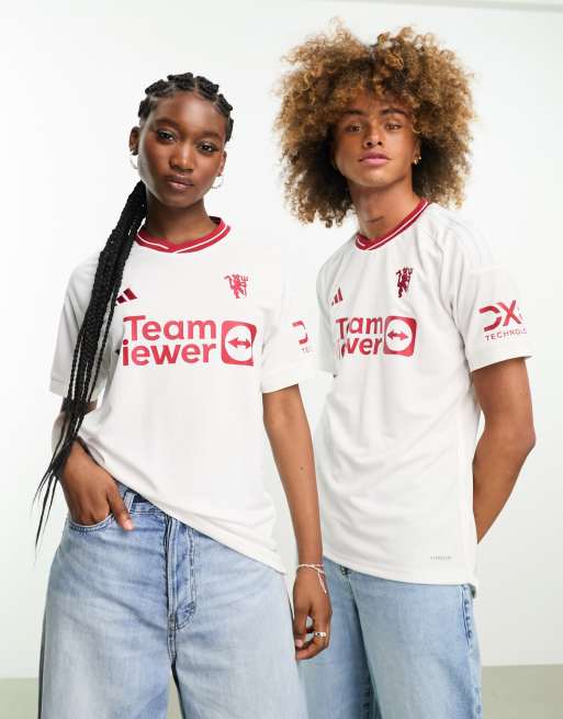 Camisa blanca unisex de la tercera equipación del Manchester United FC 2023/24 de adidas Football