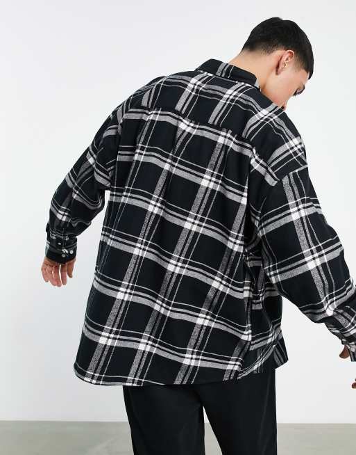 Camisa cuadros blanca online y negra