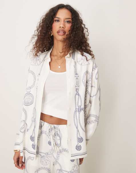 Camisa blanco hueso con estampado de cadena de GANT (parte de un conjunto) - view 1