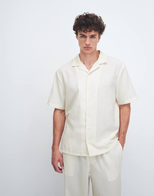 Camisa blanco hueso de corte cuadrado de tejido efecto lino de New Look (parte de un conjunto), 3 de 9
