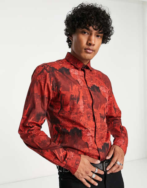 Camisas estampadas hombre baratas hot sale