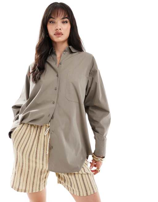 Camisa caqui extragrande de ASOS DESIGN