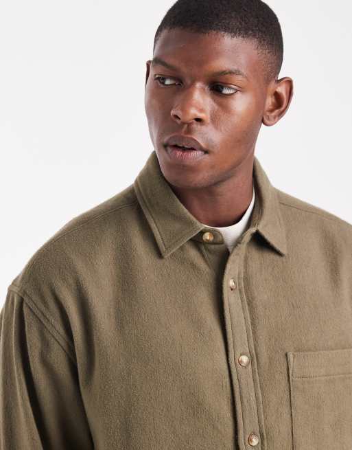 Camisa caqui extragrande de franela de ASOS DESIGN, 5 de 5