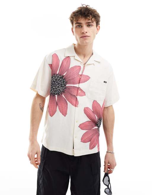Camisa color crema con estampado floral rosa oscuro Larel de Vans