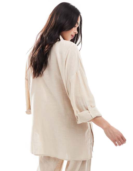 Camisa color crema de algodón flameado de New Look (parte de un conjunto), 4 de 4