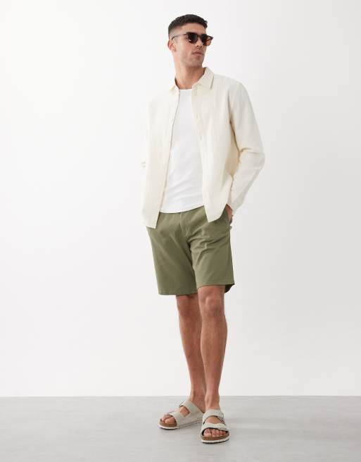 Camisa color crema de corte estándar de tejido rugoso de ASOS DESIGN, 2 de 5