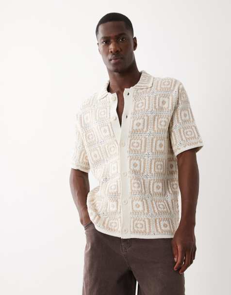 Camisa color crema de croché de ONLY & SONS - view 1