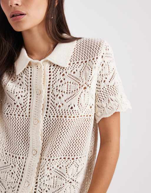 Camisa color crudo con patrón floral de croché Susanna de Levi's, 3 de 4