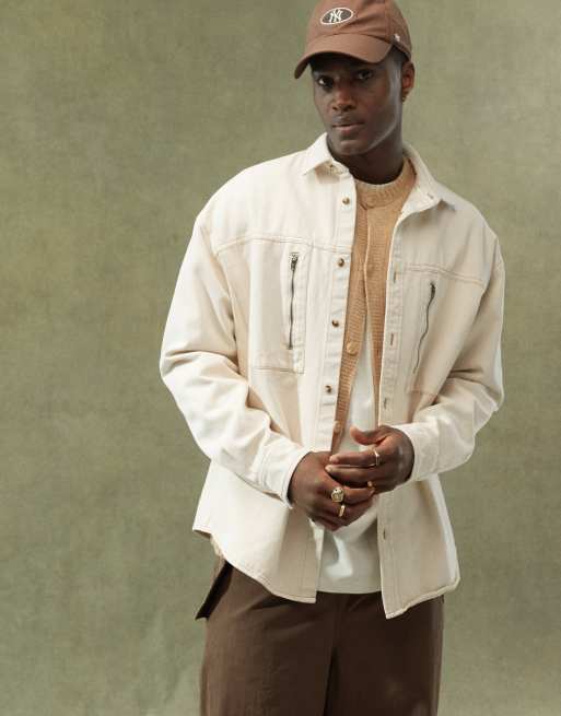 Camisa color crudo extragrande de estilo años 90 de ASOS DESIGN