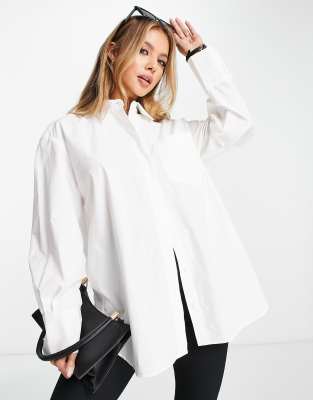 Camisa color crudo extragrande de Mango