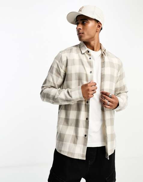 Camisa color crudo y beis a cuadros Buffalo de Only & Sons - view 1