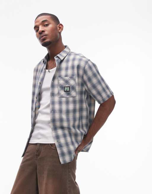 Camisa color hueso a cuadros de manga corta Raw Energy de Rip Curl