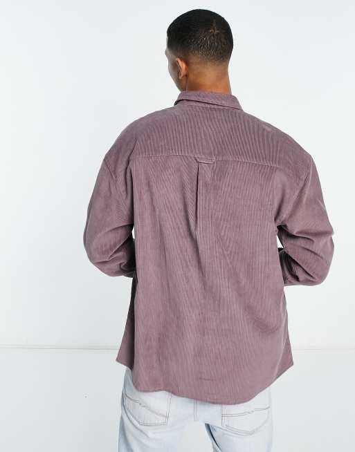 Camisa color malva extragrande estilo años 90 de pana de ASOS DESIGN, 2 de 4
