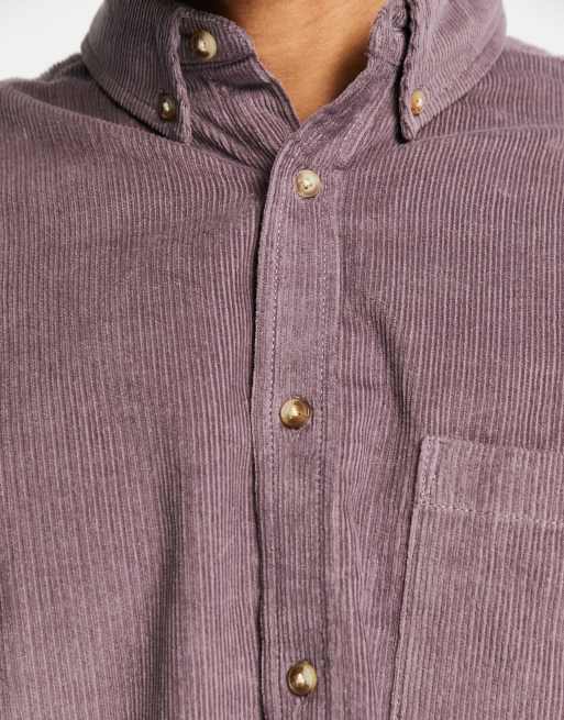 Camisa color malva extragrande estilo años 90 de pana de ASOS DESIGN, 3 de 4