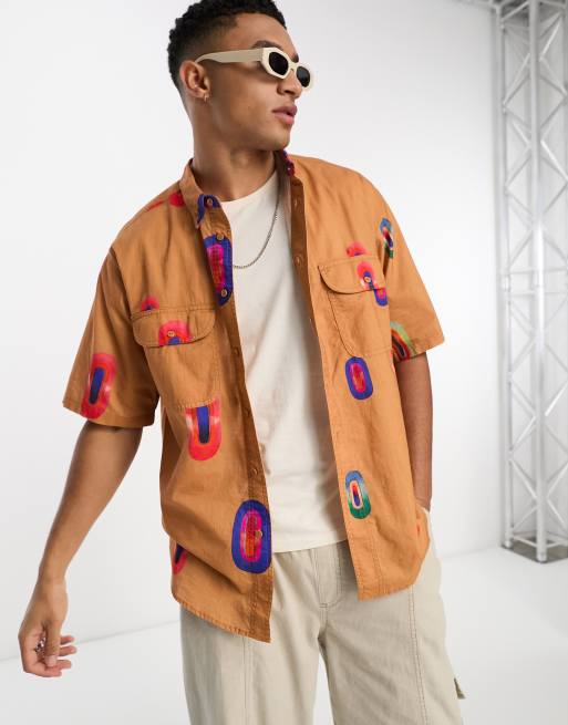 Camisa color tostado de corte cuadrado con estampado integral de Levi's Skate