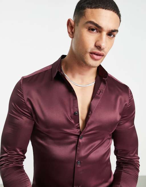 Camisa color uva para hombre discount
