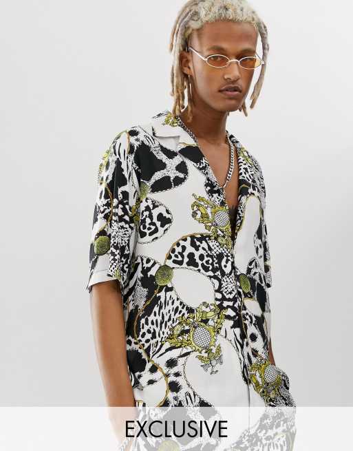 Camisa con estampado animal y de cadena barroco de Reclaimed