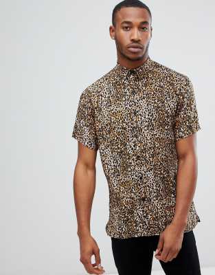 camisa leopardo hombre bershka