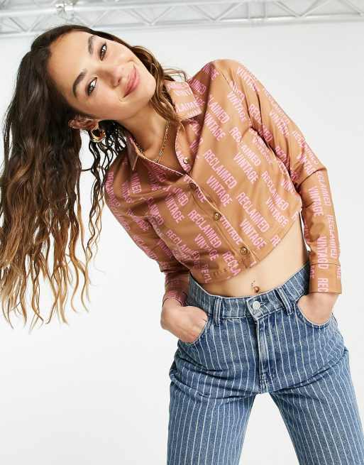 Camisa con estampado de monograma de punto de Reclaimed Vintage Inspired (parte de un conjunto), 3 de 4