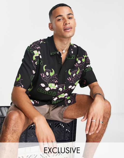 Camisa con estampado simpático de toro cíclope de COLLUSION