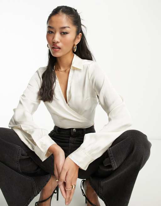 Camisa cruzada blanca new arrivals