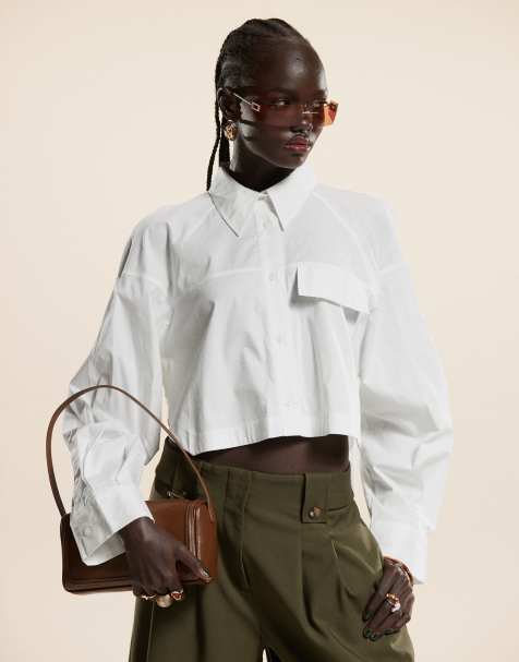 Camisa corta de corte cuadrado con bolsillo de algodón premium de ASOS DESIGN - view 1