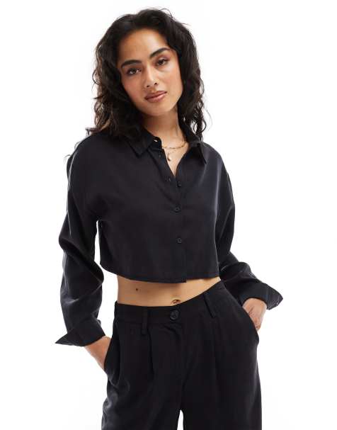 Camisa corta negro lavado de ASOS DESIGN (parte de un conjunto) - view 1