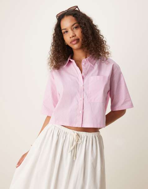 Camisa corta rosa a rayas de JDY - view 1