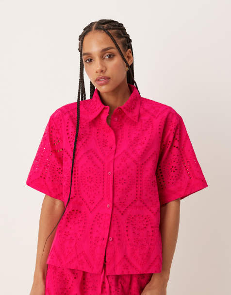 Camisa corta rosa de bordado inglés Bennie de Nobody's Child (parte de un conjunto) - view 1