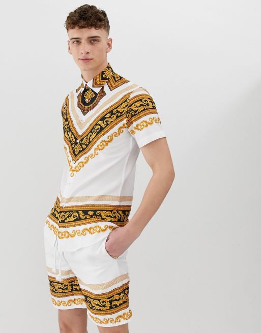 Conjunto blanco con estampado barroco de Criminal Damage, 2 de 3