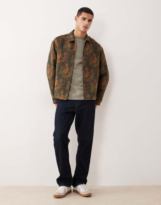 Camisa de corte cuadrado extragrande con cremallera y estampado floral de tapiz de ASOS DESIGN, 2 de 5