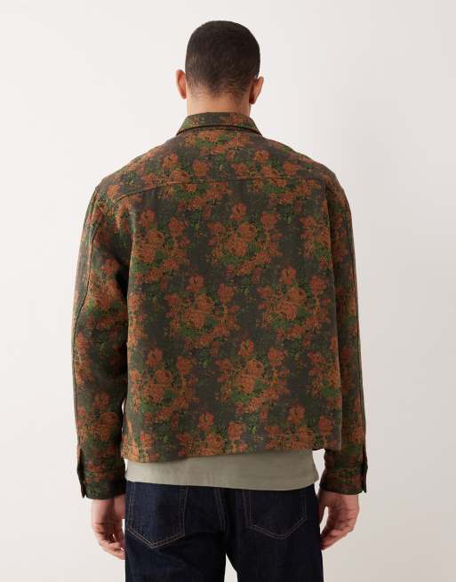 Camisa de corte cuadrado extragrande con cremallera y estampado floral de tapiz de ASOS DESIGN, 3 de 5